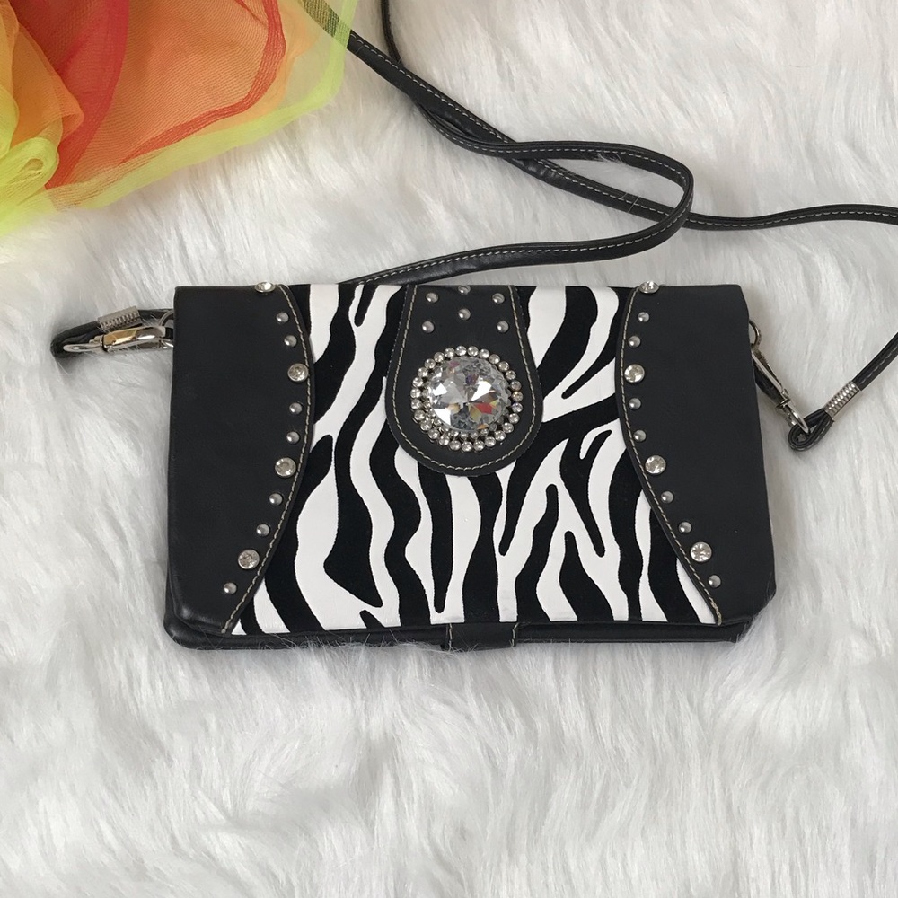 Black and White Rustic Couture small purse